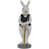 Clayre & Eef 6PR3584 Deco Rabbit Black, White 5x5x15 cm