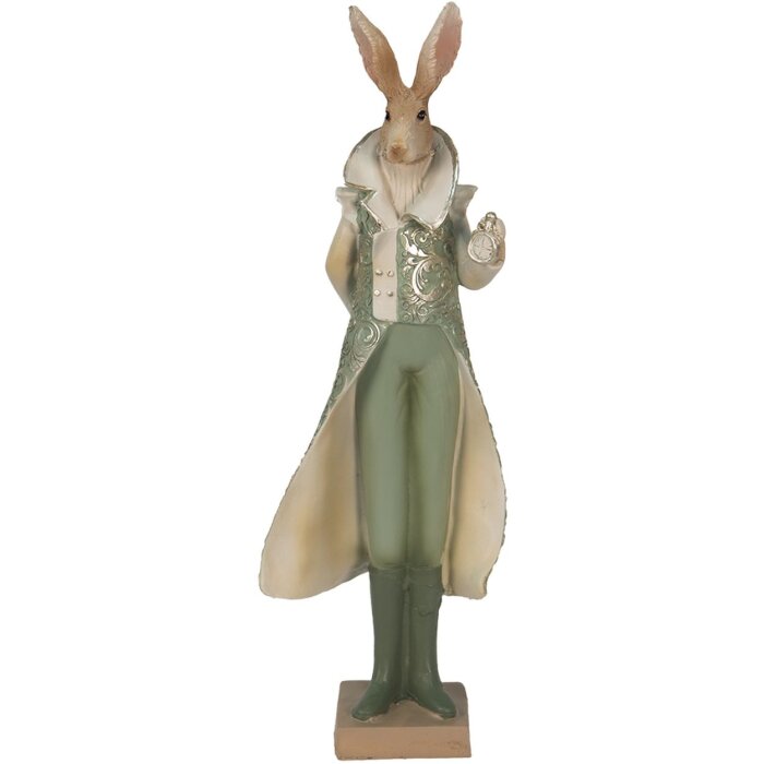 Clayre & Eef 6PR3591 Deco Rabbit Green, Brown, Beige 11x8x33 cm