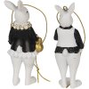 Clayre & Eef 6PR4784 Deco Rabbit Black (2) 4x4x10 - 4x4x10 cm