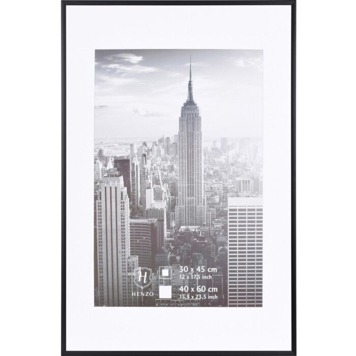 Henzo Rama aluminiowa Manhattan 40x60 cm czarna z passepartout 30x45 cm