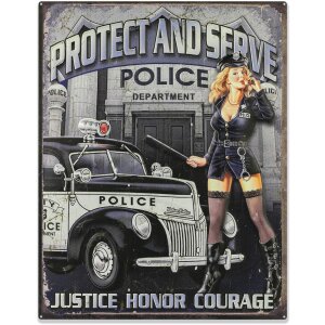 ZEP Znak metalowy POLICE 35x45 cm Protect and Serve