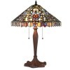 Clayre & Eef 5LL-1206 Lampa stołowa Tiffany Ø 47x60 cm E27-max 2x60W Beżowy - Niebieski