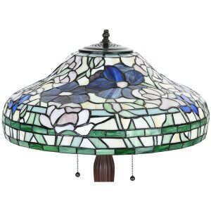 Clayre & Eef 5LL-1207 Lampa stołowa Tiffany Ø 46x60 cm E27-max 2x60W Beżowy - Zielony