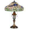 Clayre & Eef 5LL-1207 Lampa stołowa Tiffany Ø 46x60 cm E27-max 2x60W Beżowy - Zielony