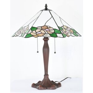 Clayre & Eef 5LL-1213 Lampa stołowa Tiffany 44x61x64 cm E27-max 2x60W biały - zielony