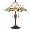 Clayre & Eef 5LL-1213 Lampa stołowa Tiffany 44x61x64 cm E27-max 2x60W biały - zielony