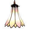 Clayre & Eef 5LL-6196 Lampa wisząca Tiffany Ø 15x115 cm E14-max 1x40W Różowy - Beżowy