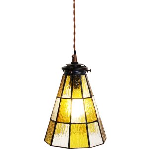 Clayre & Eef 5LL-6199 Lampa wisząca Tiffany Ø 15x115 cm E14-max 1x40W żółty - brązowy