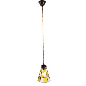 Clayre & Eef 5LL-6199 Lampa wisząca Tiffany Ø 15x115 cm E14-max 1x40W żółty - brązowy