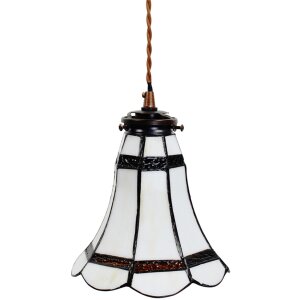 Clayre & Eef 5LL-6201 Lampa wisząca Tiffany Ø 15x115 cm E14-max 1x40W biały - brązowy