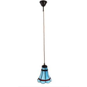 Clayre & Eef 5LL-6202 Lampa wisząca Tiffany Ø 15x115 cm E14-max 1x25W niebieski - czerwony