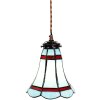 Clayre & Eef 5LL-6202 Lampa wisząca Tiffany Ø 15x115 cm E14-max 1x25W niebieski - czerwony