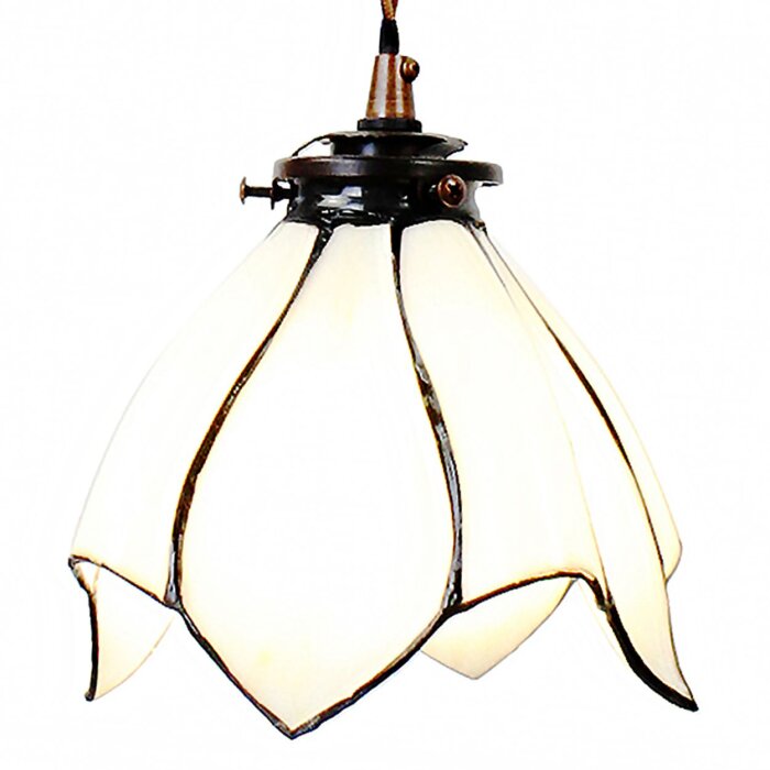 Clayre & Eef 5LL-6223 Lampa wisząca Tiffany Ø 18x115 cm E14-max 1x25W biały - brązowy