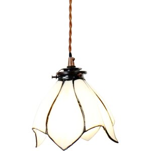 Clayre & Eef 5LL-6223 Lampa wisząca Tiffany Ø 18x115 cm E14-max 1x25W biały - brązowy