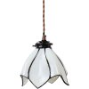 Clayre & Eef 5LL-6223 Lampa wisząca Tiffany Ø 18x115 cm E14-max 1x25W biały - brązowy