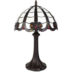 Clayre & Eef 5LL-6239 Lampa stołowa Tiffany Ø 31x43 cm E27-max 1x60W brązowy - beżowy