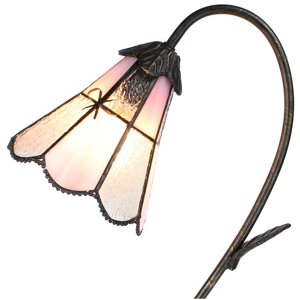 Clayre & Eef 5LL-6247 Lampa stołowa Tiffany 30x17x48 cm E14-max 1x25W Brązowy - Różowy