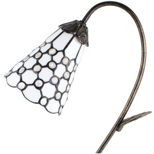 Clayre & Eef 5LL-6248 Lampa stołowa Tiffany 30x17x48 cm E14-max 1x25W brązowy - biały