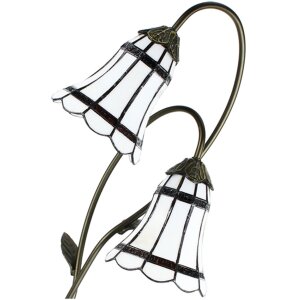 Clayre & Eef 5LL-6253 Lampa stołowa Tiffany 35x18x61 cm E14-max 2x25W brązowy - biały