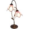 Clayre & Eef 5LL-6257 Lampa stołowa Tiffany 35x18x61 cm E14-max 2x25W Brązowy - Różowy