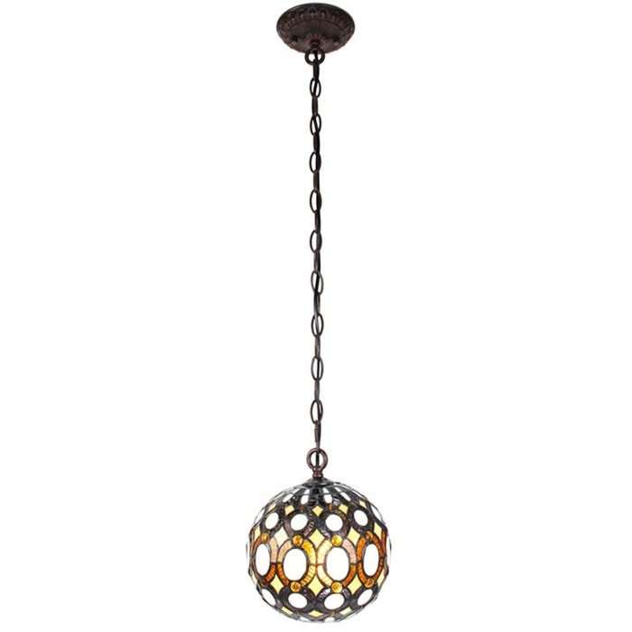 Clayre & Eef 5LL-6270 Lampa wisząca Tiffany Ø 20x116 cm E14-max 1x25W Żółty