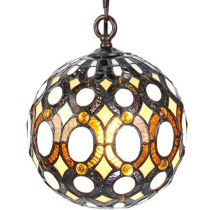 Clayre & Eef 5LL-6270 Lampa wisząca Tiffany Ø 20x116 cm E14-max 1x25W Żółty