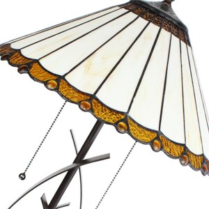 Clayre & Eef 5LL-6282 Lampa stołowa Tiffany Ø 41x69 cm E27-max 2x60W beżowy - brązowy