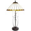 Clayre & Eef 5LL-6282 Lampa stołowa Tiffany Ø 41x69 cm E27-max 2x60W beżowy - brązowy