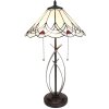 Clayre & Eef 5LL-6283 Lampa stołowa Tiffany Ø 39x69 cm E27-max 2x60W Beżowy