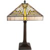 Clayre & Eef 5LL-6285 Lampa stołowa Tiffany 31x31x48 cm E27-max 1x60W Beżowy - Fioletowy