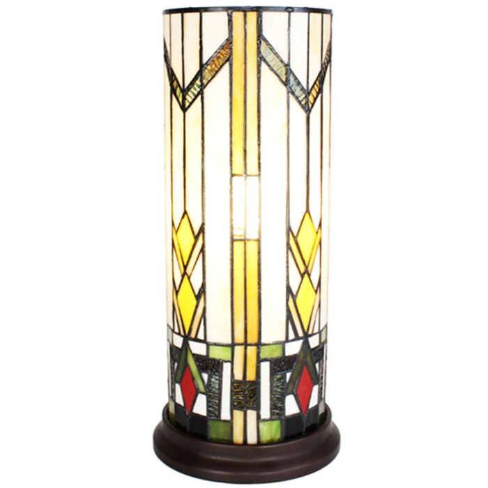 Clayre & Eef 5LL-6297 Lampa stołowa Tiffany Ø 18x40 cm E14-max 1x25W beżowy - brązowy