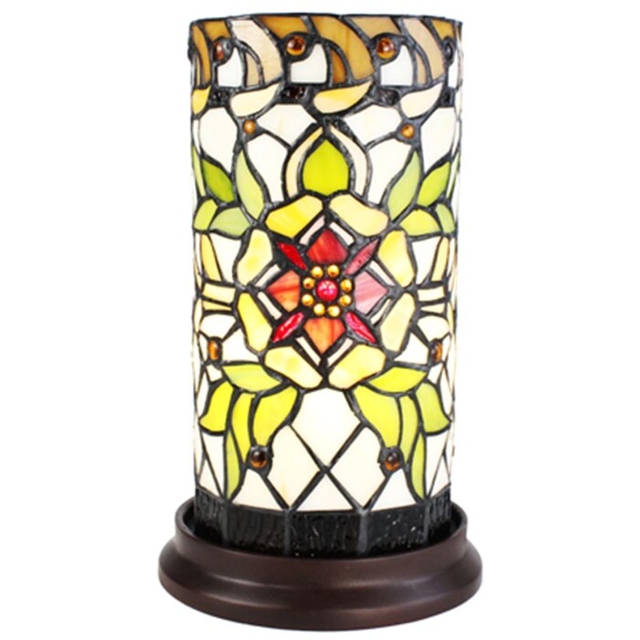 Clayre & Eef 5LL-6298 Lampa stołowa Tiffany Ø 15x26 cm E14-max 1x40W Green - Beige