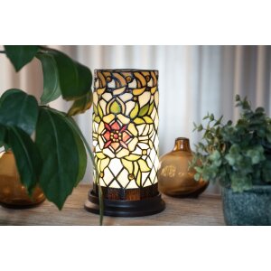 Clayre & Eef 5LL-6298 Lampa stołowa Tiffany Ø 15x26 cm E14-max 1x40W Green - Beige