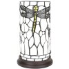 Clayre & Eef 5LL-6302 Lampa stołowa Tiffany Ø 15x26 cm E14-max 1x40W biały - szary