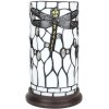 Clayre & Eef 5LL-6302 Lampa stołowa Tiffany Ø 15x26 cm E14-max 1x40W biały - szary