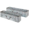 Clayre & Eef 5Y1074 Uchwyt na rośliny (2 sztuki) 61x16x12 - 50x13x11 cm Szary