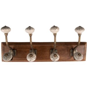 Clayre & Eef 65166 Coat Rack 45x11x17 cm Brown -...