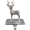 Clayre & Eef 6AL0071 Uchwyt na pończochy świąteczne Reindeer 15x9x21 cm Hak w kolorze srebrnym