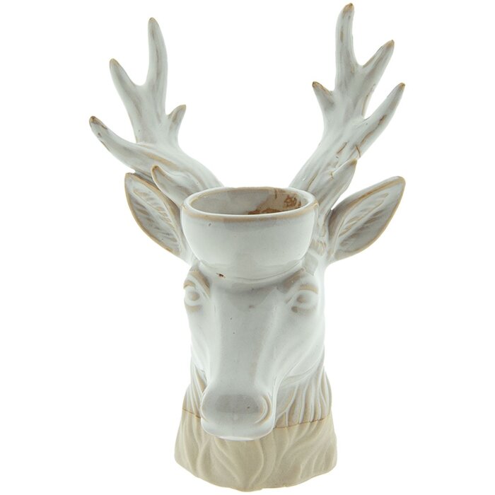 Clayre & Eef 6CE1496 Tea Light Holder Reindeer 12x11x18 cm Beige - Brown