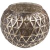 Clayre & Eef 6GL3902 Uchwyt na tealight Ø 11x8 cm Uchwyt na świeczkę w kolorze srebrnym