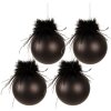 Clayre & Eef 6GL3944 Christmas Tree Ball Ø 10 cm (zestaw 4) Black