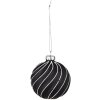 Clayre & Eef 6GL4132 Christmas Ball Ø 8x8 cm (zestaw 4) Black - Grey