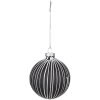 Clayre & Eef 6GL4133 Christmas Tree Ball Ø 8x8 cm (zestaw 4) Black - White