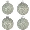 Clayre & Eef 6GL4139 Christmas Tree Ball Ø 8x8 cm (Set of 4) Green