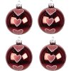 Clayre & Eef 6GL4166 Christmas Tree Ball Ø 8x8 cm (Set of 4) Red