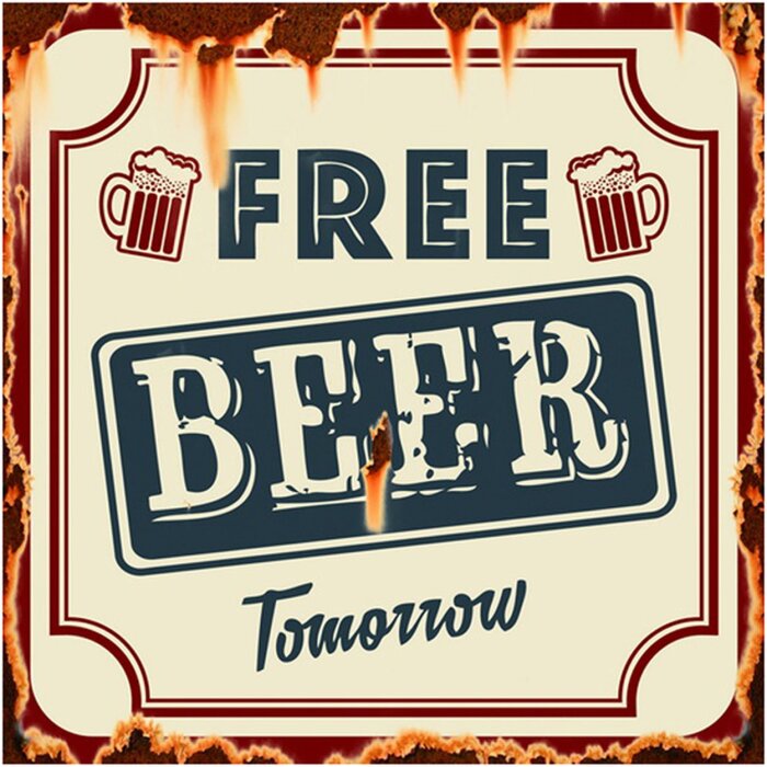 Clayre & Eef 6Y5055 Text Sign 30x1x30 cm Brown - Beige Free Beer