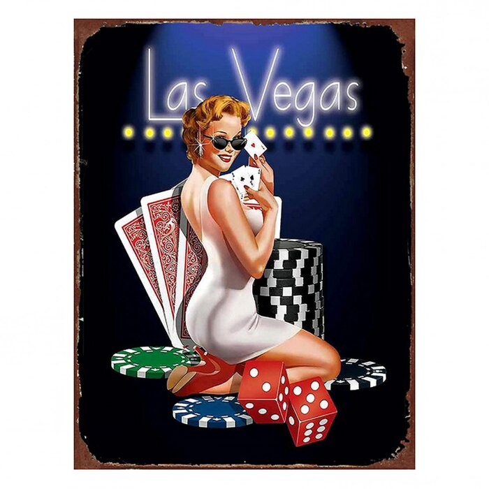 Clayre & Eef 6Y5197 Znak tekstowy 25x1x33 cm czarny Las Vegas