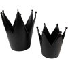 Clayre & Eef 6Y5397L Uchwyt na tealight Crown Ø 18x21 cm Czarny