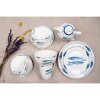 Zestaw do herbaty Clayre & Eef FIBTEFO Tea for One 400 ml White Blue Porcelain Fish