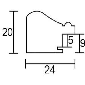 Efekt drewniana ramka na zdjęcia profil 85 srebrny 35x100 cm zwykłe szkło